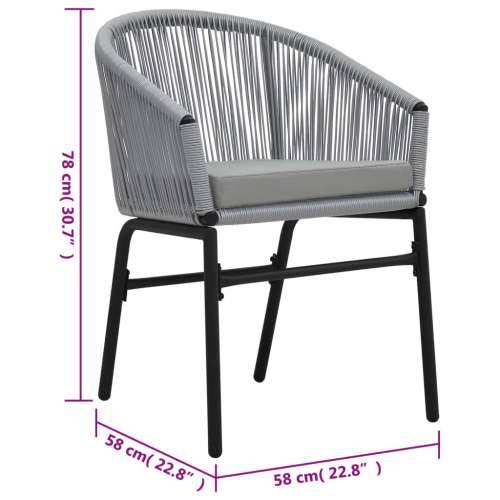 3-dijelni bistro set od PE ratana s jastucima sivi - Siva 3 Cijena