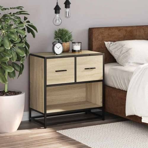 Noćni ormarić Sonoma hrast 60x31x60cm Konstruirano drvo i metal - sonoma hrast 1 Cijena