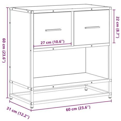 Noćni ormarić Sivi Sonoma 60x31x60 cm Konstruirano drvo i metal - Sivi hrast sonoma 1 Cijena