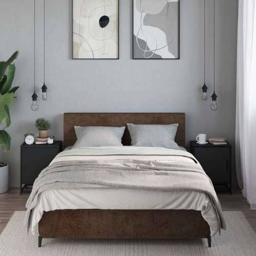 Noćni ormarići 2 kom crni 40x31x50 cm Konstruirano drvo i metal - Crna 2 Cijena
