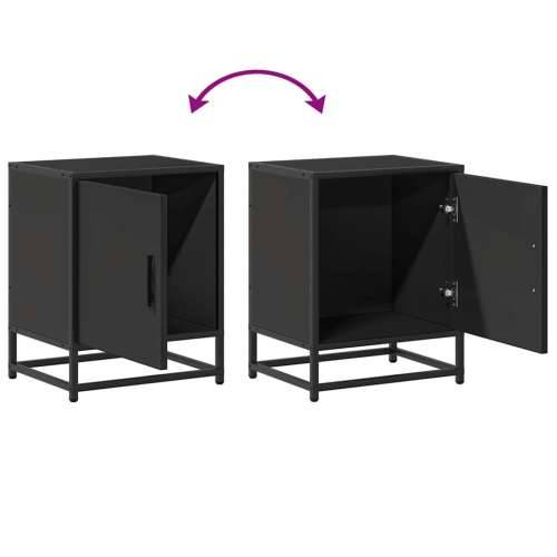 Noćni ormarići 2 kom crni 40x31x50 cm Konstruirano drvo i metal - Crna 2 Cijena
