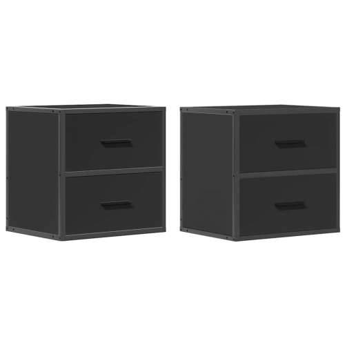 Zidni noćni ormarići 2 kom crni 40x31x39,5 cm - Crna 2 Cijena