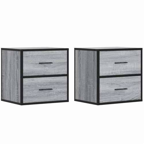 Zidni noćni ormarići 2 kom Sivi Sonoma 40x31x39,5 cm - Sivi hrast sonoma 2 Cijena
