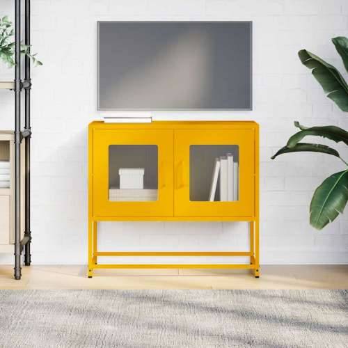 TV ormarić senf žuta 68x39x60,5 cm hladno valjani čelik - žuta boja senfa 1 68 cm Cijena