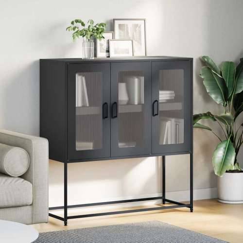 Komoda crna 100,5 x 39 x 107 cm od hladno valjanog čelika - Crna 1 Cijena