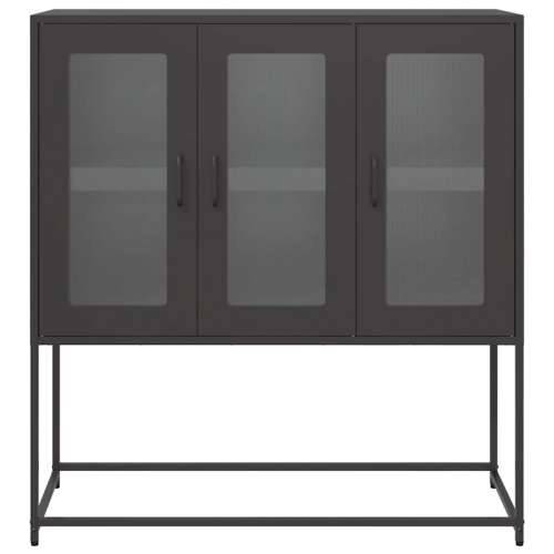 Komoda crna 100,5 x 39 x 107 cm od hladno valjanog čelika - Crna 1 Cijena