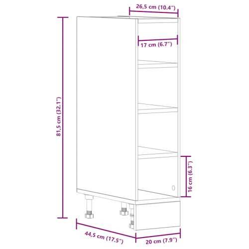 Donji ormarić “Riga” staro drvo 20x44,5x81,5 cm - Staro drvo 20 x 44.5 x 81.5 cm 1 1x bottom cabinet (4 shelves) Cijena