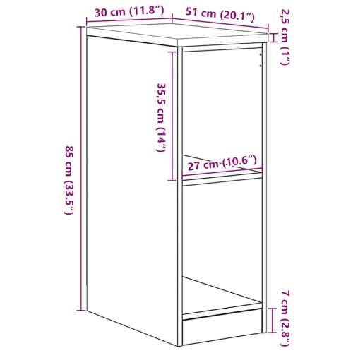 Garažni ormar za odlaganje 30x51x85 cm masivne borovine - sonoma hrast 30 x 51 x 85 cm 1 2 police Cijena