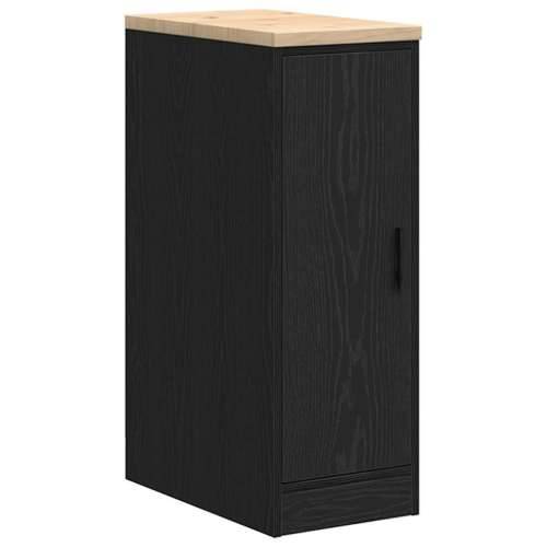 Garažni ormar za odlaganje crni 30x51x85 cm masivne borovine - Crna 30 x 51 x 85 cm 1 1 drvena vrata Cijena