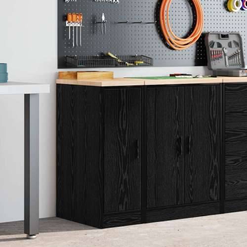 Garažni ormar za odlaganje crni 30x51x85 cm masivne borovine - Crna 30 x 51 x 85 cm 1 1 drvena vrata Cijena