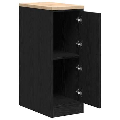 Garažni ormar za odlaganje crni 30x51x85 cm masivne borovine - Crna 30 x 51 x 85 cm 1 1 drvena vrata Cijena