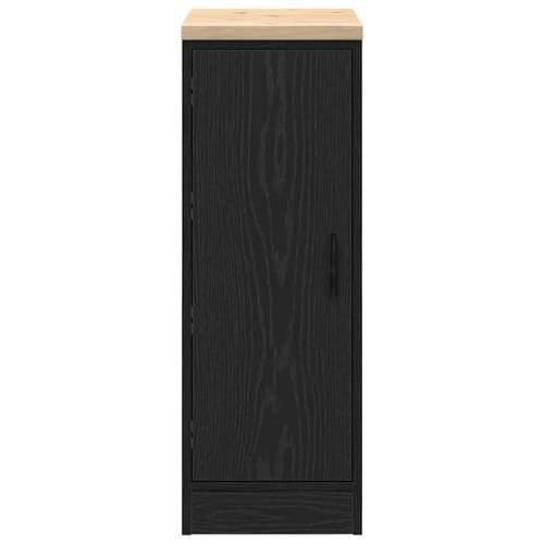Garažni ormar za odlaganje crni 30x51x85 cm masivne borovine - Crna 30 x 51 x 85 cm 1 1 drvena vrata Cijena