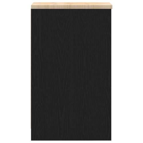 Garažni ormar za odlaganje crni 30x51x85 cm masivne borovine - Crna 30 x 51 x 85 cm 1 1 drvena vrata Cijena