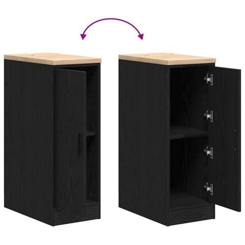 Garažni ormar za odlaganje crni 30x51x85 cm masivne borovine - Crna 30 x 51 x 85 cm 1 1 drvena vrata Cijena