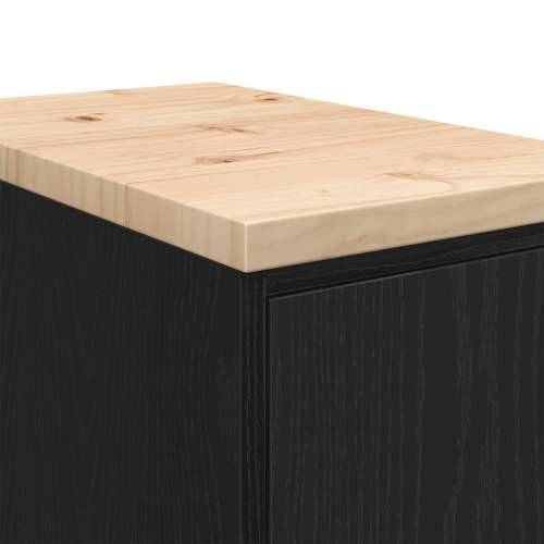 Garažni ormar za odlaganje crni 30x51x85 cm masivne borovine - Crna 30 x 51 x 85 cm 1 1 drvena vrata Cijena