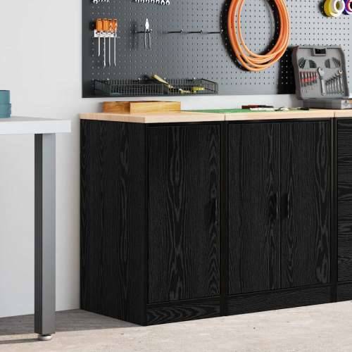 Garažni ormar za odlaganje crni 40x51x85 cm masivne borovine - Crna 40 x 51 x 85 cm 1 1 drvena vrata Cijena
