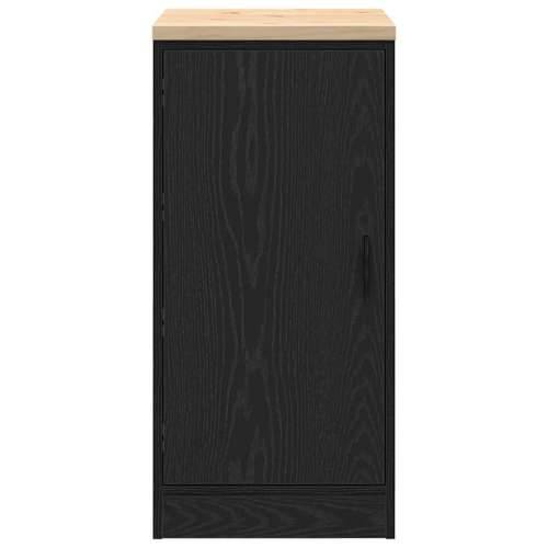 Garažni ormar za odlaganje crni 40x51x85 cm masivne borovine - Crna 40 x 51 x 85 cm 1 1 drvena vrata Cijena