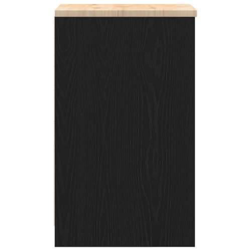 Garažni ormar za odlaganje crni 40x51x85 cm masivne borovine - Crna 40 x 51 x 85 cm 1 1 drvena vrata Cijena