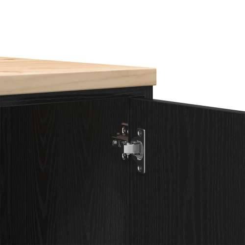 Garažni ormar za odlaganje crni 40x51x85 cm masivne borovine - Crna 40 x 51 x 85 cm 1 1 drvena vrata Cijena