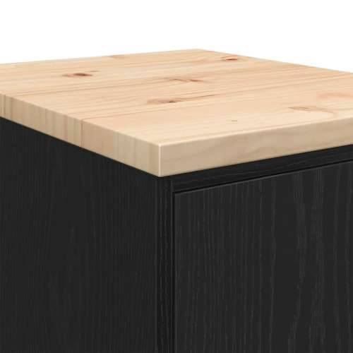 Garažni ormar za odlaganje crni 40x51x85 cm masivne borovine - Crna 40 x 51 x 85 cm 1 1 drvena vrata Cijena