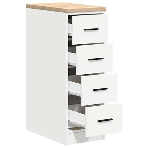 Garažni ormar za odlaganje bijeli 30x51x85 cm masivne borovine - Bijela 30 x 51 x 85 cm 1 4 ladice 4 zásuvky Cijena