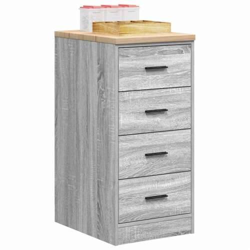 Garažni ormar za odlaganje 40x51x85 cm masivne borovine - Sivi hrast sonoma 40 x 51 x 85 cm 1 4 ladice 4 zásuvky Cijena