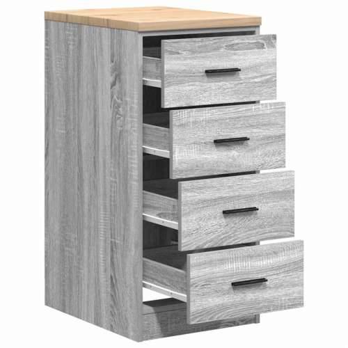 Garažni ormar za odlaganje 40x51x85 cm masivne borovine - Sivi hrast sonoma 40 x 51 x 85 cm 1 4 ladice 4 zásuvky Cijena