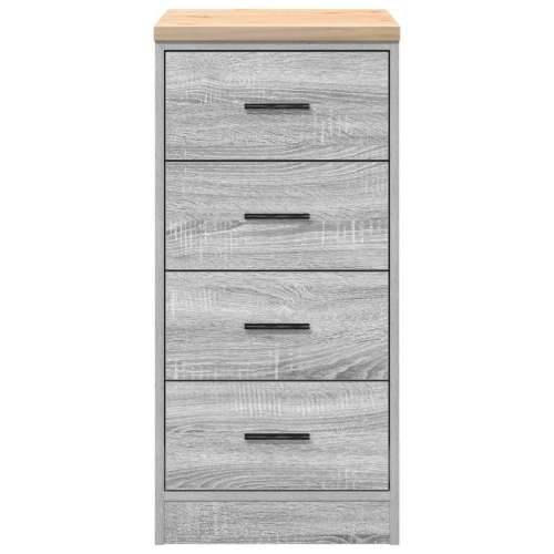 Garažni ormar za odlaganje 40x51x85 cm masivne borovine - Sivi hrast sonoma 40 x 51 x 85 cm 1 4 ladice 4 zásuvky Cijena