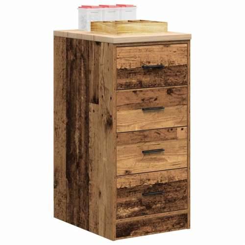 Garažni ormar za odlaganje 40x51x85 cm masivne borovine - Staro drvo 40 x 51 x 85 cm 1 4 ladice 4 zásuvky Cijena