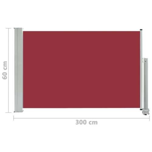 Uvlačiva bočna tenda za terasu 60 x 300 cm crvena Cijena