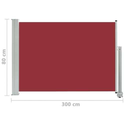 Uvlačiva bočna tenda za terasu 80 x 300 cm crvena Cijena