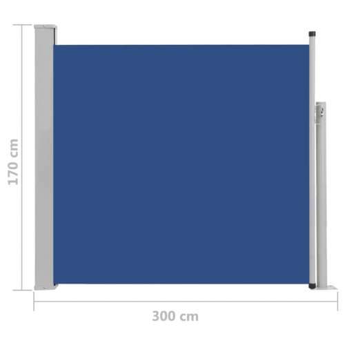Uvlačiva bočna tenda za terasu 170 x 300 cm plava Cijena