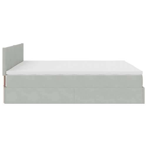 Otomanski krevet s madracem&LED 180x200cm baršunasti - Svjetlosiva 180 x 200 cm Gladak dizajn Cijena