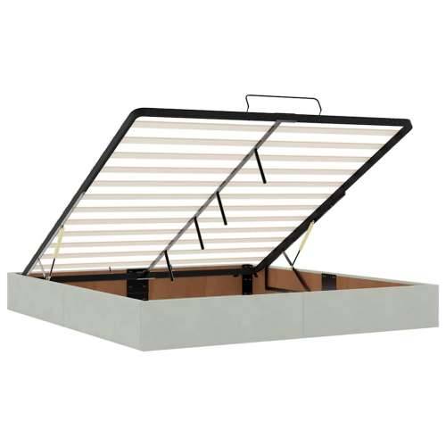 Otomanski krevet s madracem&LED 180x200cm baršunasti - Svjetlosiva 180 x 200 cm Gladak dizajn Cijena
