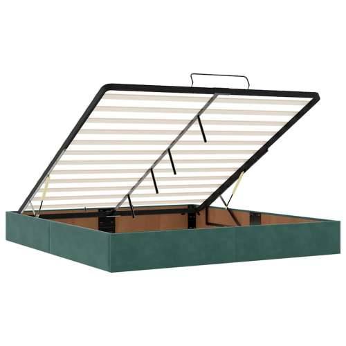 Otomanski krevet s madracem&LED 180x200 cm baršunasti - Tamnozelena 180 x 200 cm Blok s kvadratima Cijena