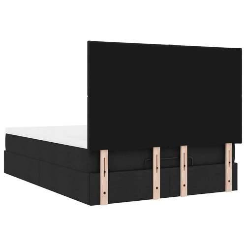 Otomanski krevet s madracem crni 140x190cm od tkanine - Crna 140 x 190 cm Gladak dizajn Cijena