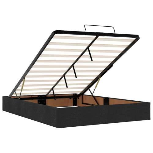 Otomanski krevet s madracem crni 140x190cm od tkanine - Crna 140 x 190 cm Gladak dizajn Cijena