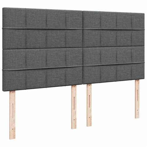 Otomanski krevet s madracem tamnosivi 180x200cm od tkanine - Tamno siva 180 x 200 cm Blok s kvadratima Cijena