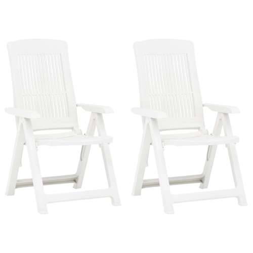 Vrtne nagibne stolice 2 kom plastične bijele Cijena