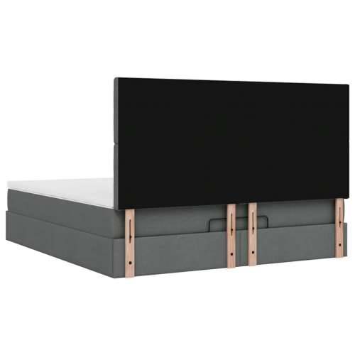 Otomanski krevet s madracem tamnosivi 180x200cm od tkanine - Tamno siva 180 x 200 cm gumbi Cijena