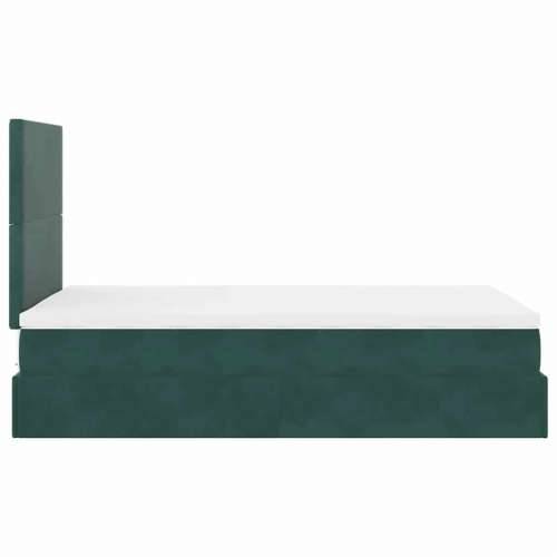Otomanski krevet s madracima tamnozeleni 120x200 cm baršunasti - Tamnozelena 120 x 200 cm Gladak dizajn Cijena