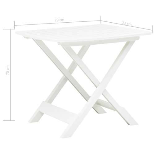 Sklopivi vrtni stol bijeli 79 x 72 x 70 cm plastični Cijena