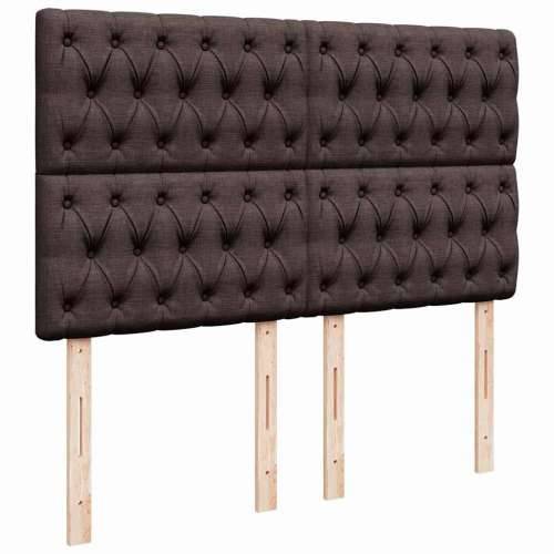 Otomanski krevet s madracem i LED tamnosmeđi 140x190 cm tkanine - Tamno smeđa 140 x 190 cm Dizajn s gumbima Cijena