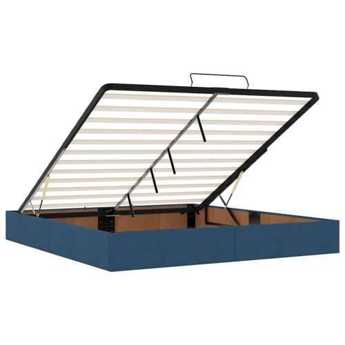 Otomanski krevet s madracem i LED plavi 180x200cm od tkanine - Plava 180 x 200 cm Dizajn s gumbima Cijena