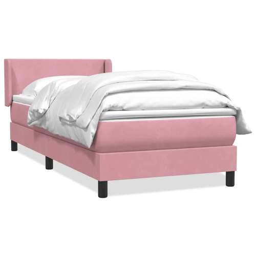 Box spring krevet s madracem ružičasti 90x220 cm baršunasti - Ružičasta 90 x 220 cm Gladak dizajn Cijena