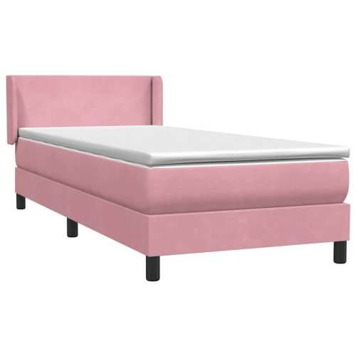 Box spring krevet s madracem ružičasti 90x220 cm baršunasti - Ružičasta 90 x 220 cm Gladak dizajn Cijena