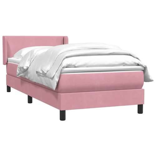 Box spring krevet s madracem ružičasti 90x220 cm baršunasti - Ružičasta 90 x 220 cm Gladak dizajn Cijena