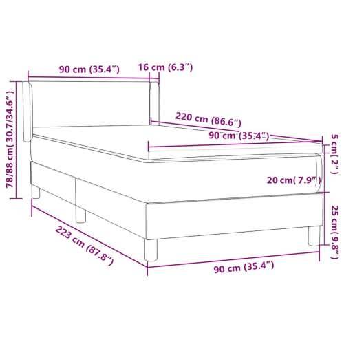 Box spring krevet s madracem ružičasti 90x220 cm baršunasti - Ružičasta 90 x 220 cm Gladak dizajn Cijena