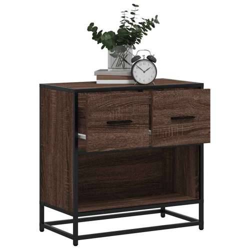 Noćni ormarić smeđi hrast 60x31x60 cm Konstruirano drvo i metal - Smeđi hrast 1 Cijena