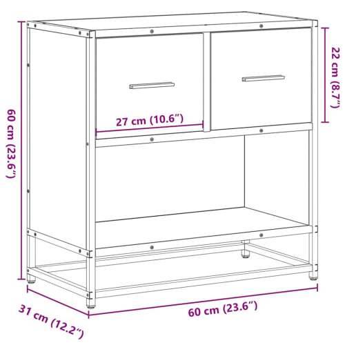Noćni ormarić smeđi hrast 60x31x60 cm Konstruirano drvo i metal - Smeđi hrast 1 Cijena